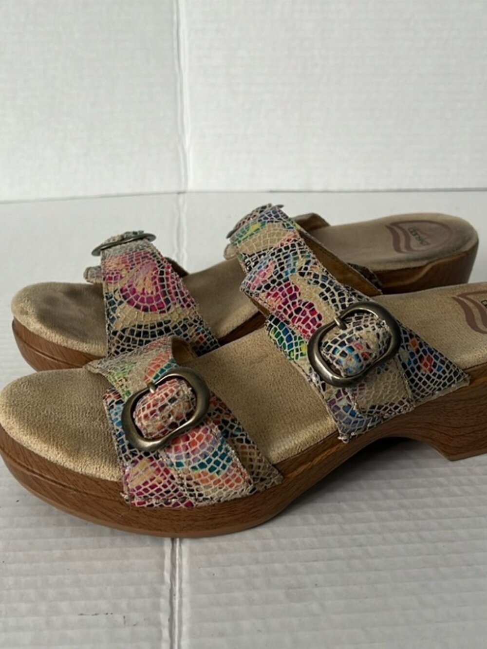 Dansko SOPHIE Multi-Color Leather Slip On Sandals